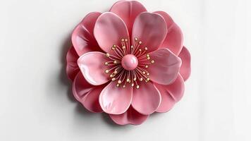 3d icon spring Gorgeous pink flower in full bloom, displaying its golden pistils against a see through backdrop video