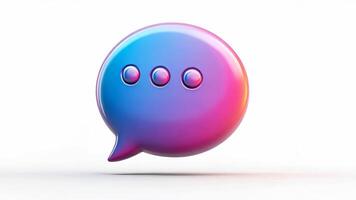 3d icon Vibrant speech bubble showcasing colorful conversations and social media engagement, with a transparent background for flexible usage video