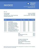 Advertising Agency Invoice template