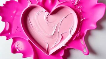 3d icon Pink liquid splashing and forming a heart shape, isolated on transparent background, ideal for valentine day or romantic themes video
