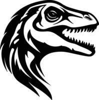 graceful Black silhouette of Utahraptor head vector