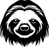heartwarming Black silhouette of sloth head vector