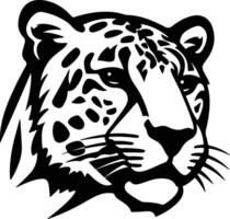 fairylike Black silhouette of snow leopard head vector