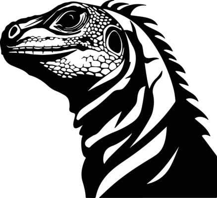 enchanting Black silhouette of reptile head