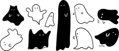 Minimalist Halloween Ghosts for Creative Art and Design vector