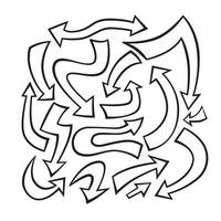 Various arrow direction sketch doodle handdrawn cartoon curve motion outline line vector