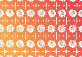 Illustration of seamless pattern of white floral shapes on orange background. vector
