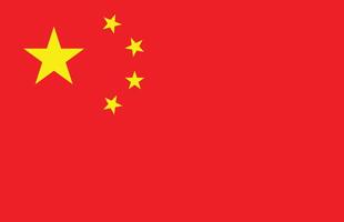 Rectangle China Flag with Red Color and Five Yellow Star vector