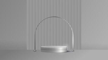 A white pedestal with a round top and a curved base vector