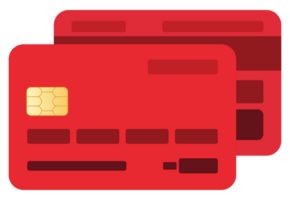 Simple Red Debit Card with Front and Bottom View png