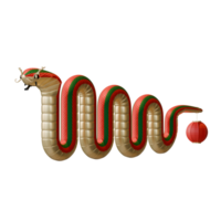 Chinese New Year Of Snake Front View 3D Design Element Illustration png