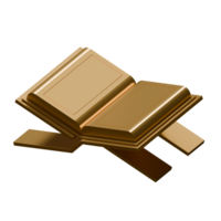Quran 3D Render Design Element Top Side View png