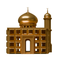 Box Mosque 3D Render Design Element Front View png