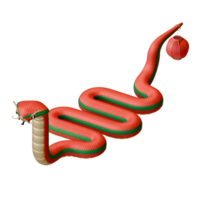 Chinese New Year Of Serpent Isometric Front View 3D Design Element png