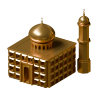 Box Mosque 3D Render Design Element Top Side View png