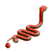 Chinese New Year Of Serpent Isometric Rear View 3D Design Element png