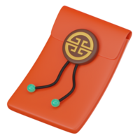 3D render, Chinese new year red envelope, Icon Illustration png