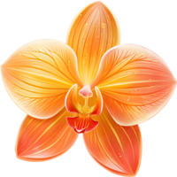 Elegant Orchid flower clipart for marketing and branding. . png