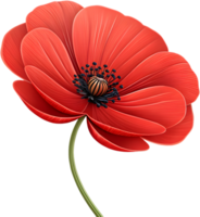 Artistic Poppy flower icon for logos and branding. . png