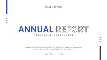 Blue White Annual Report Presentation template