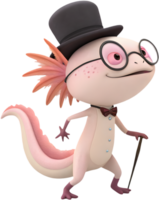 Playful Axolotl cartoon clipart with aquatic charm and fun. . png