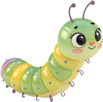 Colorful and cute cartoon caterpillar clipart with joyful expressions. . png