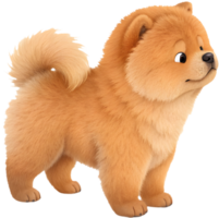 Playful Chow Chow dog clipart with soft, fluffy fur. . png