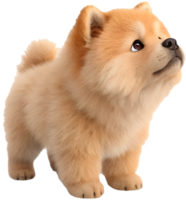 Fluffy cartoon Chow Chow clipart with charming, playful vibes. . png