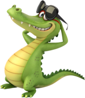 Cute cartoon crocodile clipart with playful and colorful vibes. . png