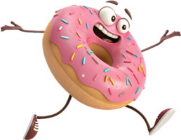 Bright and fun cartoon doughnut clipart with playful charm. . png