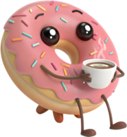 Playful cartoon doughnut clipart with joyful colors and designs. . png