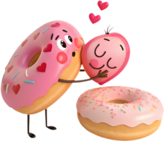 Fun cartoon doughnut clipart with cheerful expressions and details. . png