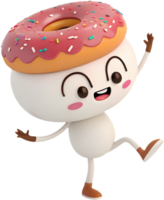 Cute and playful doughnut clipart with bright, joyful colors. . png