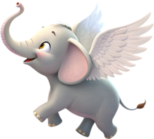 Majestic elephant with wings for enchanting fantasy themes. . png