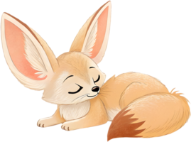 Fun-loving Fennec Foxes cartoon clipart for playful illustrations. . png