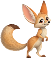 Playful Fennec Foxes cartoon clipart for vibrant graphics. . png