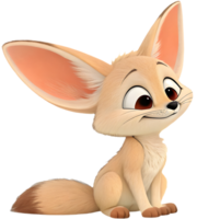 Fennec Foxes cartoon clipart with expressive, charming features. . png