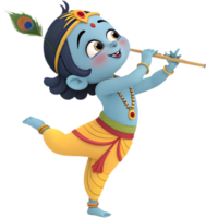 Charming Cartoon Krishna Artwork for Devotional Design Creations. . png