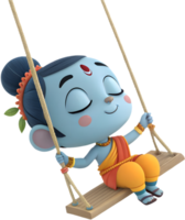 Charming Cartoon Krishna Artwork for Hindu Devotional Designs. . png