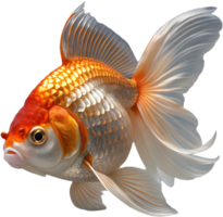 Beautiful Lionhead Goldfish Illustration for Tropical Aquarium Projects. . png