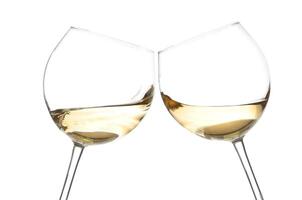 Set of glasses with WHITE wine photo