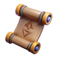 3D Render of an Ancient Scroll png