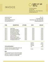 Advertising Agency Invoice template
