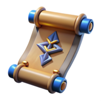 3D Render of an Ancient Scroll png