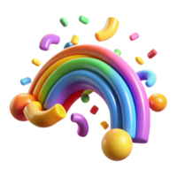Rainbow 3D Render Colorful Candy png