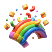 Rainbow 3D Render Colorful Abstract Background png