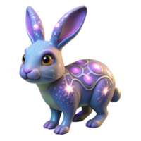 Glowing Rabbit 3D Render png