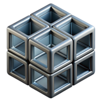 3D Render Interlocking Cubes Abstract Background png