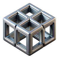 3D Render Interlocking Cubes Abstract png