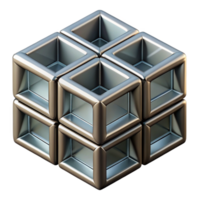 3D Render Interlocking Cubes Abstract Background png